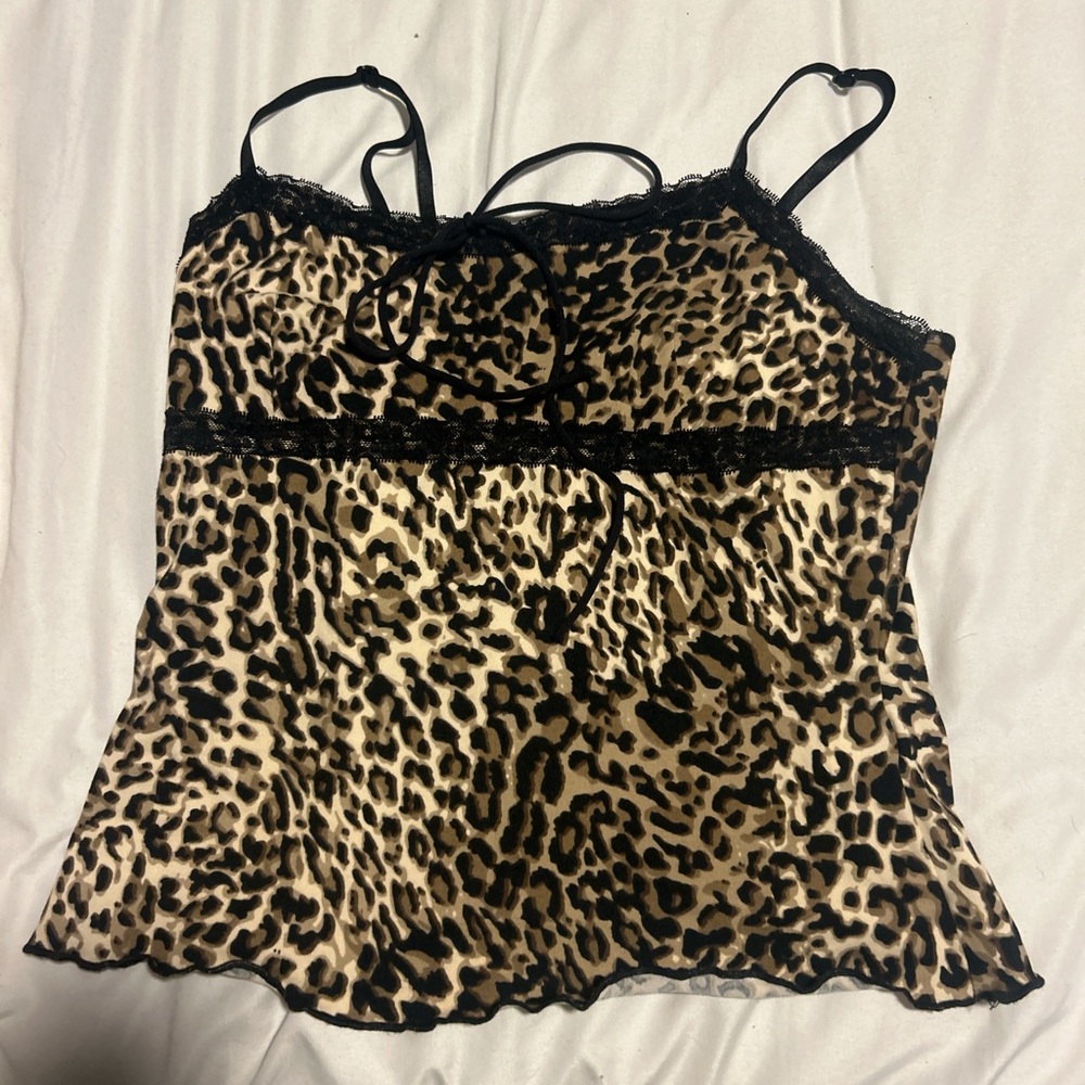 SHEIN Animal Print Camisole with Lace
